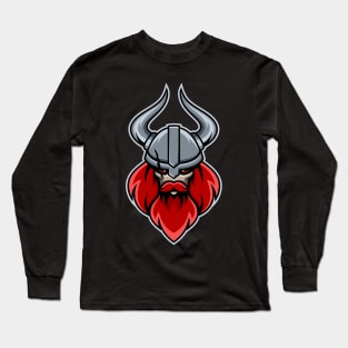 Red viking character design Long Sleeve T-Shirt